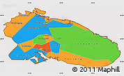Political Simple Map of Murmansk Oblast, cropped outside