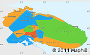 Political Simple Map of Murmansk Oblast, single color outside
