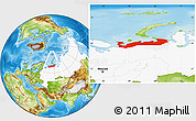 Physical Location Map of Nenets Autonomous Okrug, highlighted country