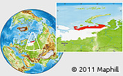 Physical Location Map of Nenets Autonomous Okrug, highlighted parent region