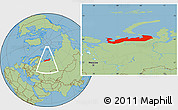 Savanna Style Location Map of Nenets Autonomous Okrug
