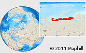 Shaded Relief Location Map of Nenets Autonomous Okrug