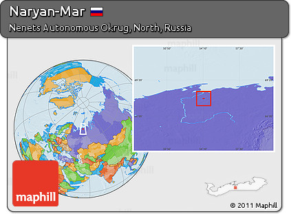 Political Location Map of Naryan-Mar