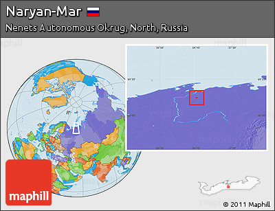 Political Location Map of Naryan-Mar