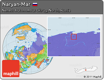 Political Location Map of Naryan-Mar