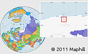 Political Location Map of Naryan-Mar, highlighted grandparent region