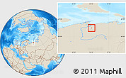 Shaded Relief Location Map of Naryan-Mar