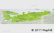 Physical Panoramic Map of North, lighten, semi-desaturated