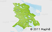 Physical 3D Map of Republic of Karelia, single color outside