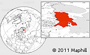 Blank Location Map of Republic of Karelia, highlighted parent region