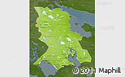 Physical Map of Republic of Karelia, darken