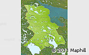 Physical Map of Republic of Karelia, satellite outside