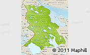 Physical Map of Republic of Karelia, shaded relief outside