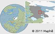 Savanna Style Location Map of Segezha, highlighted parent region, highlighted grandparent region, hill shading