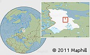 Savanna Style Location Map of Segezha, highlighted parent region, hill shading