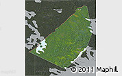 Satellite 3D Map of Sortavala, darken, semi-desaturated
