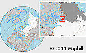 Gray Location Map of Sortavala, highlighted country, highlighted parent region