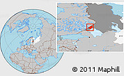 Gray Location Map of Sortavala, highlighted parent region, highlighted grandparent region