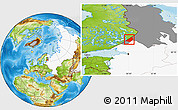 Physical Location Map of Sortavala, highlighted country, highlighted parent region