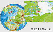 Physical Location Map of Sortavala, highlighted parent region