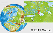 Physical Location Map of Sortavala
