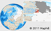 Shaded Relief Location Map of Sortavala, highlighted country, highlighted parent region