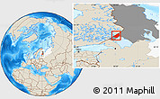 Shaded Relief Location Map of Sortavala, highlighted parent region, highlighted grandparent region