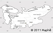 Silver Style Simple Map of North, cropped outside