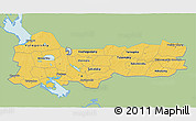 Savanna Style 3D Map of Vologda Oblast, single color outside