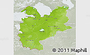 Physical 3D Map of Northwest, lighten, semi-desaturated