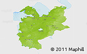 Physical 3D Map of Northwest, single color outside