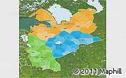 Political 3D Map of Northwest, satellite outside