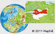 Physical Location Map of Leningrad Oblast, highlighted parent region