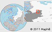 Gray Location Map of Lodeynoye Pole, highlighted country, highlighted grandparent region