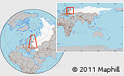 Gray Location Map of Lodeynoye Pole, highlighted country, highlighted parent region, within the entire country