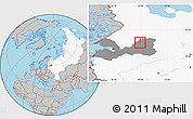Gray Location Map of Lodeynoye Pole, highlighted country, highlighted parent region