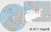 Gray Location Map of Lodeynoye Pole, highlighted grandparent region, hill shading