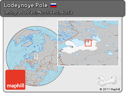 Gray Location Map of Lodeynoye Pole, highlighted parent region