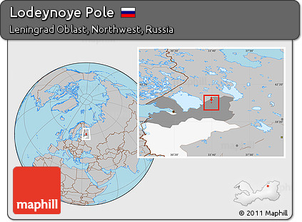 Gray Location Map of Lodeynoye Pole, highlighted parent region, highlighted grandparent region