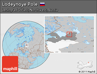 Gray Location Map of Lodeynoye Pole, highlighted parent region, highlighted grandparent region
