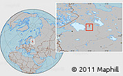 Gray Location Map of Lodeynoye Pole, hill shading