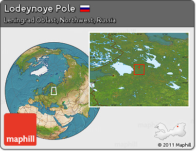 Satellite Location Map of Lodeynoye Pole