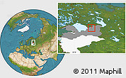 Satellite Location Map of Lodeynoye Pole, highlighted parent region, highlighted grandparent region