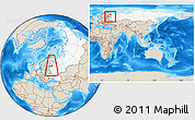 Shaded Relief Location Map of Lodeynoye Pole, highlighted country, highlighted parent region, within the entire country