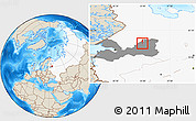 Shaded Relief Location Map of Lodeynoye Pole, highlighted country, highlighted parent region