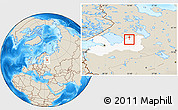 Shaded Relief Location Map of Lodeynoye Pole, highlighted parent region
