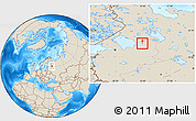 Shaded Relief Location Map of Lodeynoye Pole