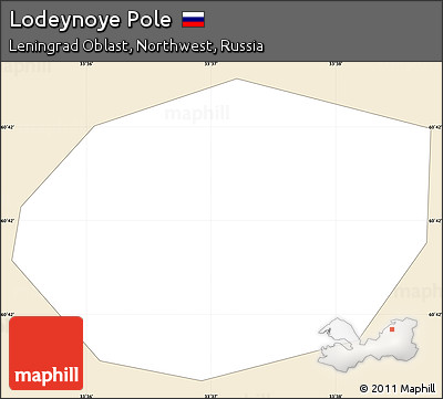 Classic Style Simple Map of Lodeynoye Pole
