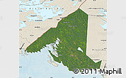 Satellite Map of Vyborgskiy, shaded relief outside