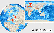 Shaded Relief Location Map of Northwest, within the entire country